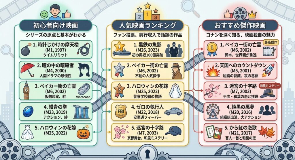 コナン映画おすすめ作品の分類図