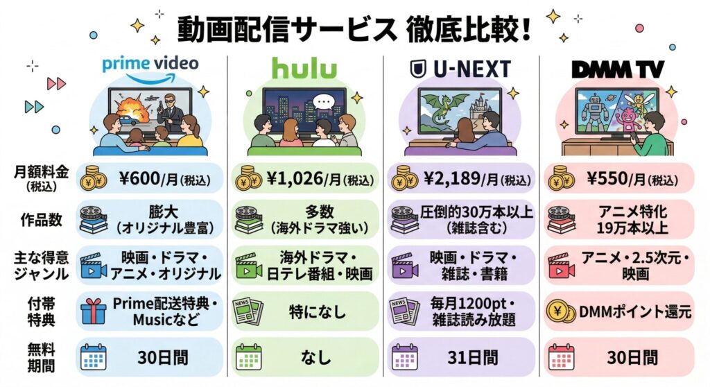 コナン映画が見れるサブスク比較