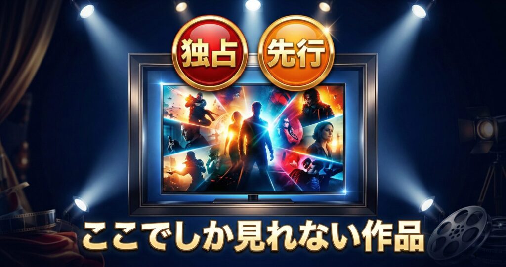 U-NEXTの独占配信や先行配信作品をイメージしたビジュアル