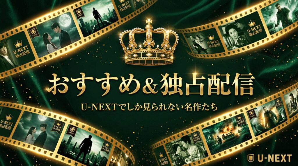 U-NEXT映画のおすすめ作品と独占配信を紹介する画像