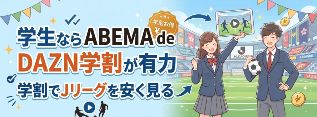 学生向けにABEMA de DAZN学割を紹介する画像