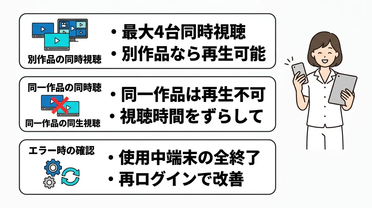 DMM TVの同時視聴は何台までできる？