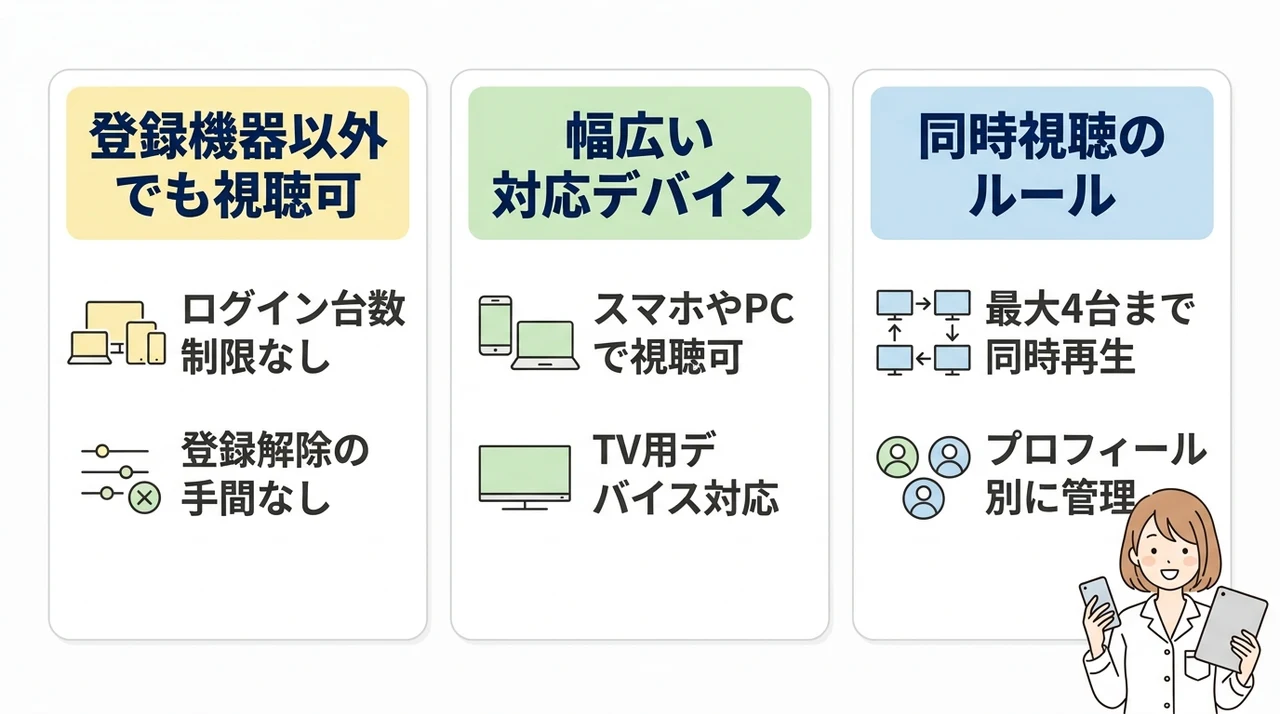 DMM TVは何台の端末で使える？