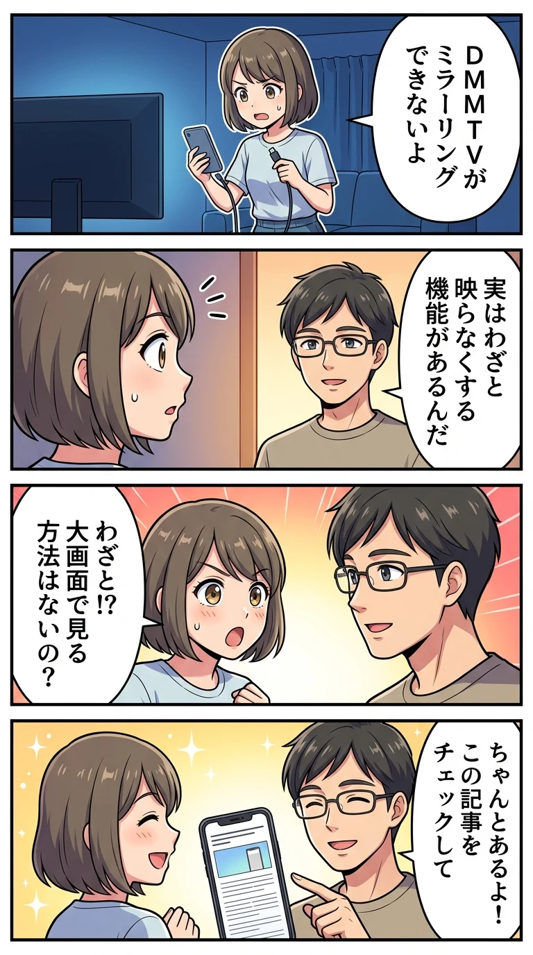 DMM TV ミラーリングできない