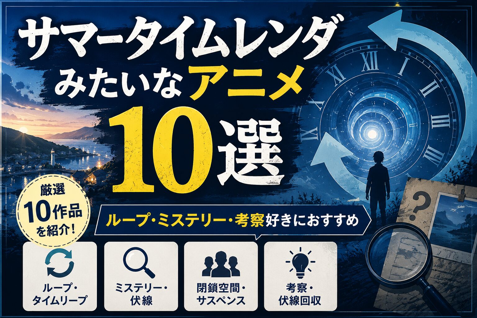 サマータイムレンダみたいなアニメ10選を紹介するアイキャッチ画像